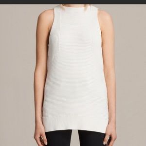 All Saints Cotton Knit Long Tunic Tank S
